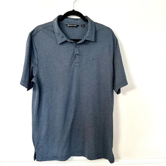 Travis Mathew Men's Short Sleeve Heather Navy Golf Polo Size XL GUC - Picture 2 of 10